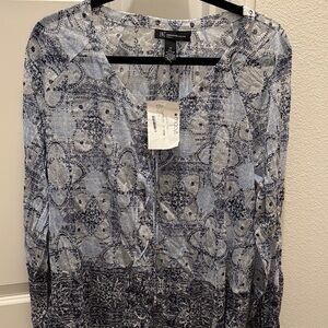 INC International Concepts Light Blue Patterned Shirt